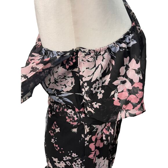 NWT Yumi Kim Model Behavior One shoulder floral mini dress - Medium - Picture 5 of 8